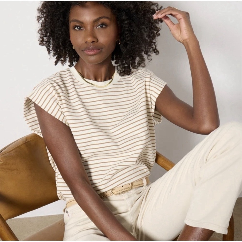 Pistola T-Shirt Top Cream Stripe